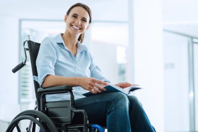 woman on a wheelchair